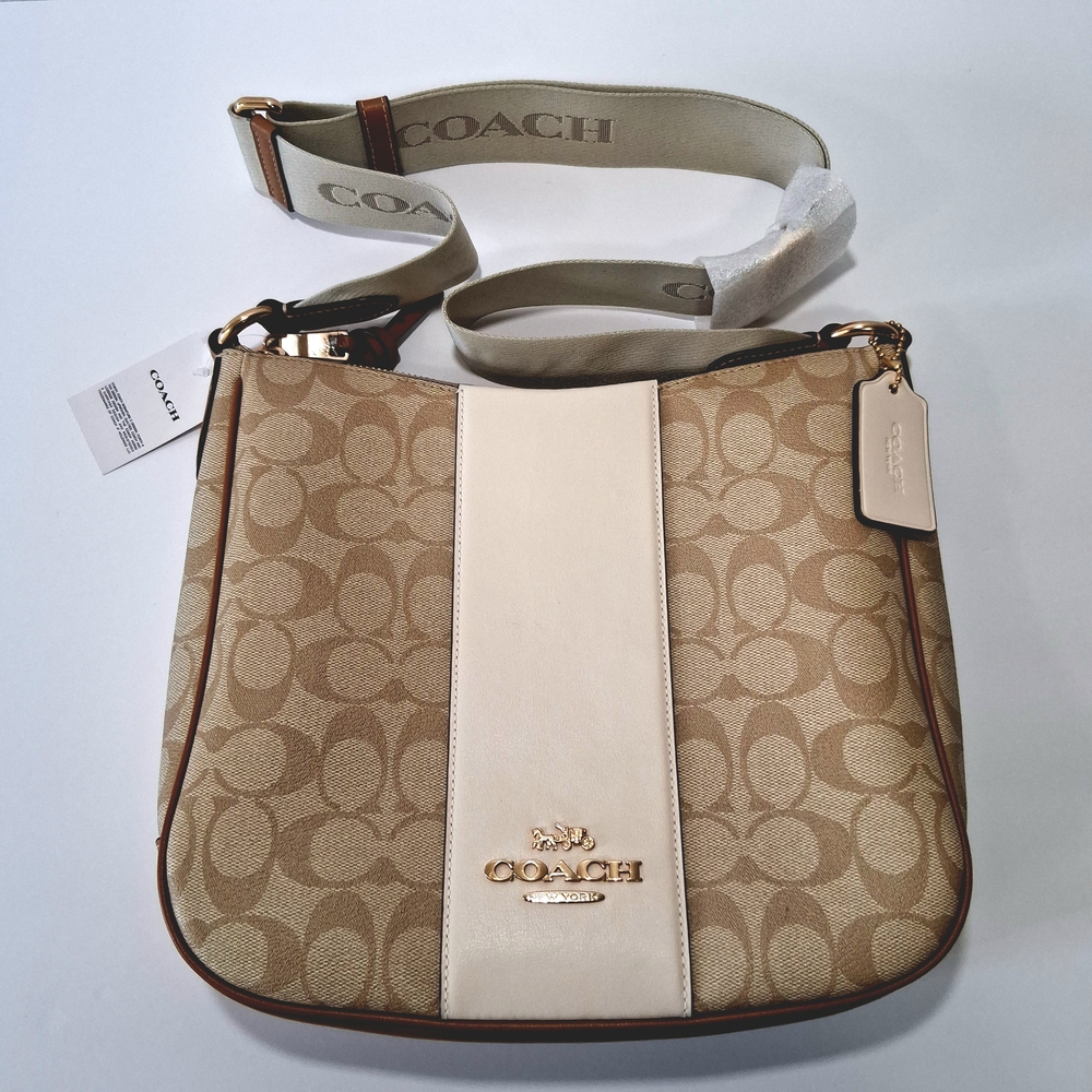 SOLD! Coach Beige and Ivory Shoulder Bag